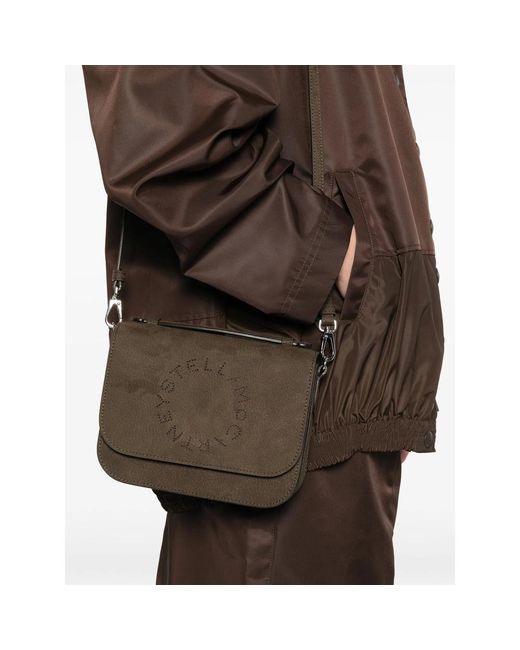 Stella McCartney Brown Flap Shoulder Bag
