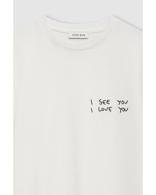 Anine Bing White Shelley Short-Sleeve T-Shirt