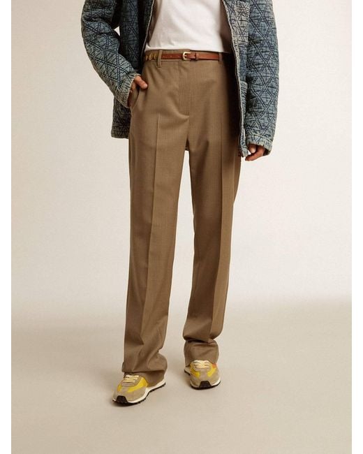 Golden Goose Deluxe Brand Brown Straight-Leg Tailored Trousers
