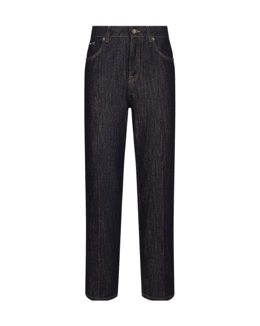 Dolce & Gabbana Blue High-Rise Straight Jeans