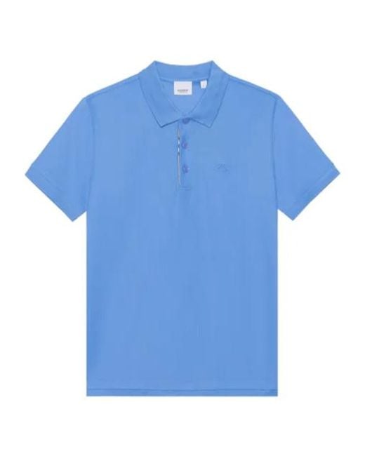 Burberry Blue Pull-Down Short-Sleeved Polo Shirt for men