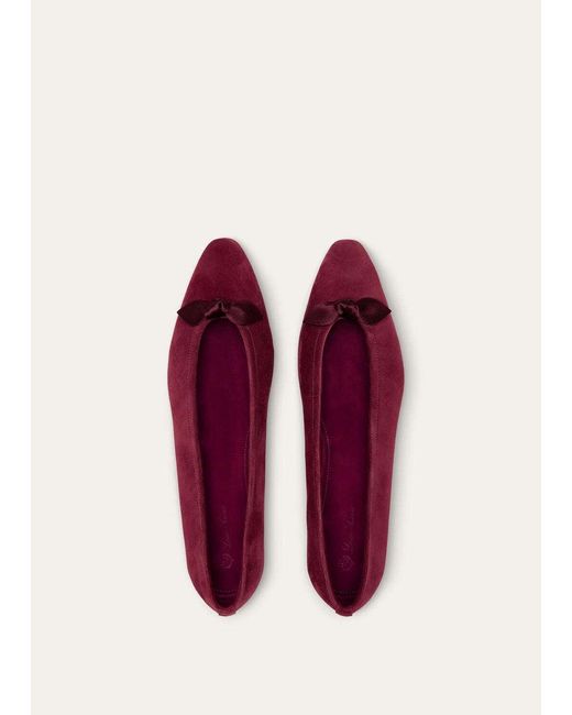 Loro Piana Red Primula Ballet Flats