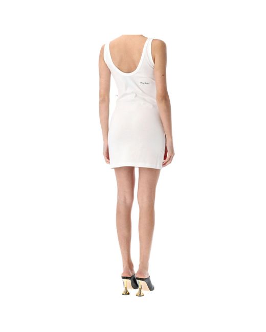 Coperni White Rose Appliqué Mini Dress