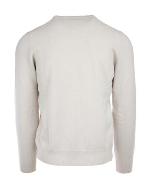 Gran Sasso White Cashmere Wool Crewneck for men