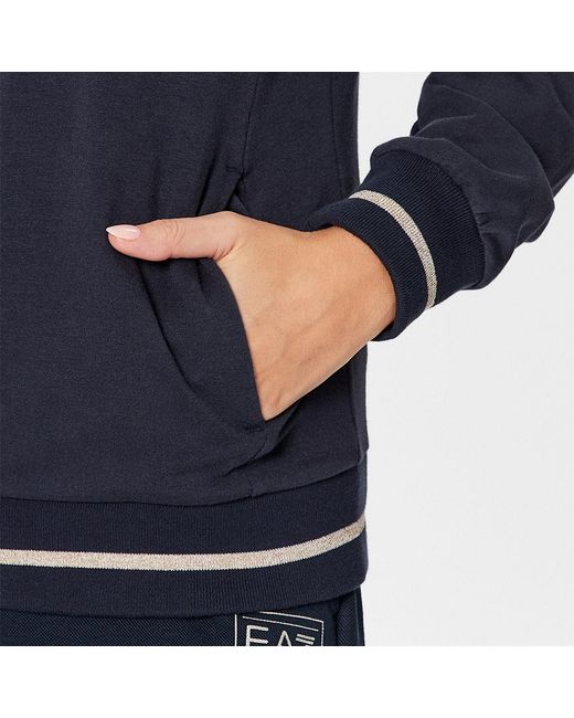 EA7 Blue Core Lady Zip-Up Hoodie