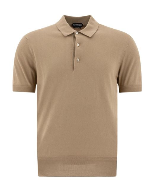 Tom Ford Natural Fint Knit Polo Shirt for men