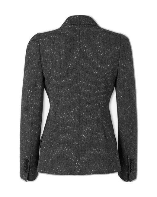 McQueen Black Single Breasted Glittered Blazer