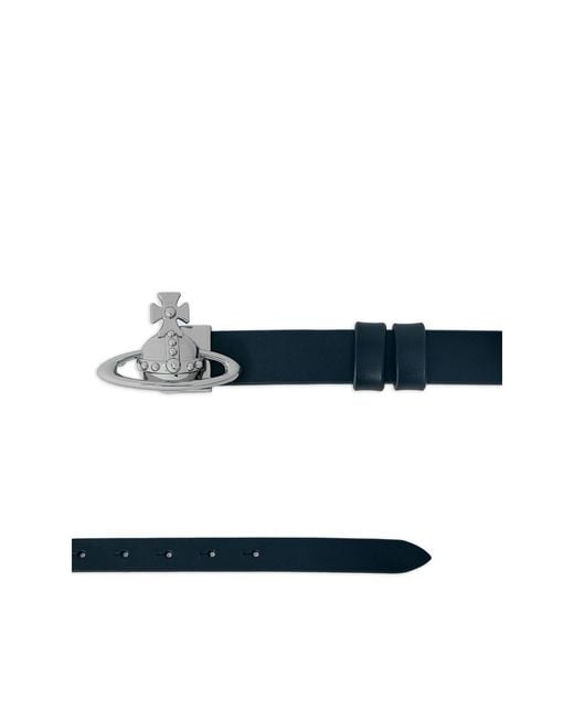 Vivienne Westwood White Small Orb Buckle Belt