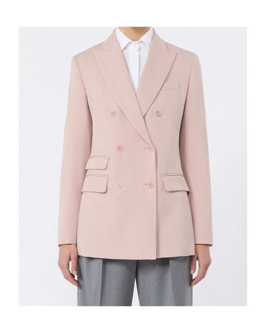 Max Mara Pink Egrege Double-Breasted Blazer