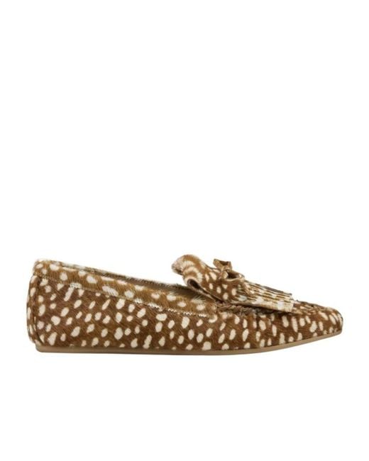 Stuart Weitzman Brown Britt Fringe Moccasin