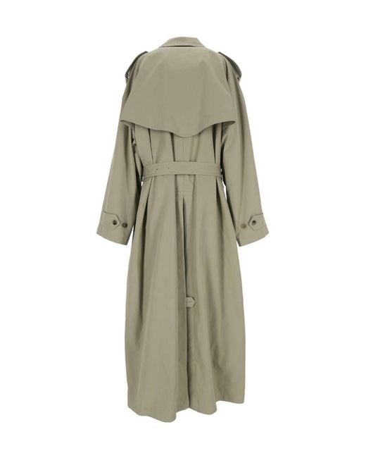 Balenciaga Natural Double-Breasted Belted Coat for men