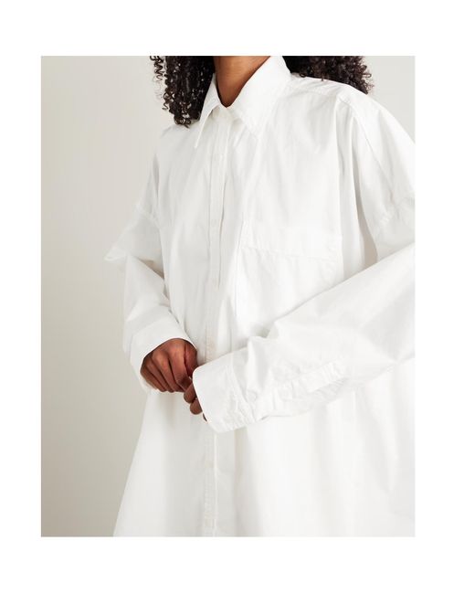 SLVRLAKE Denim White Cocoon Cotton-Poplin Shirt