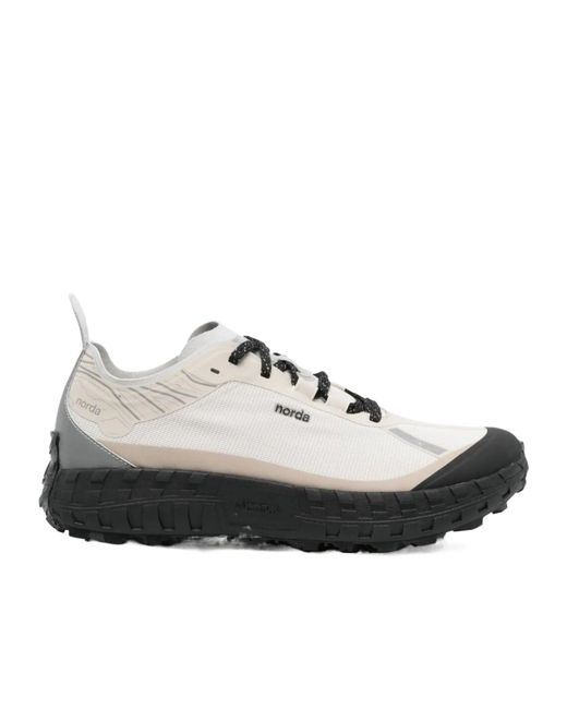 Norda White Lace-Up Low-Top Sneakers for men