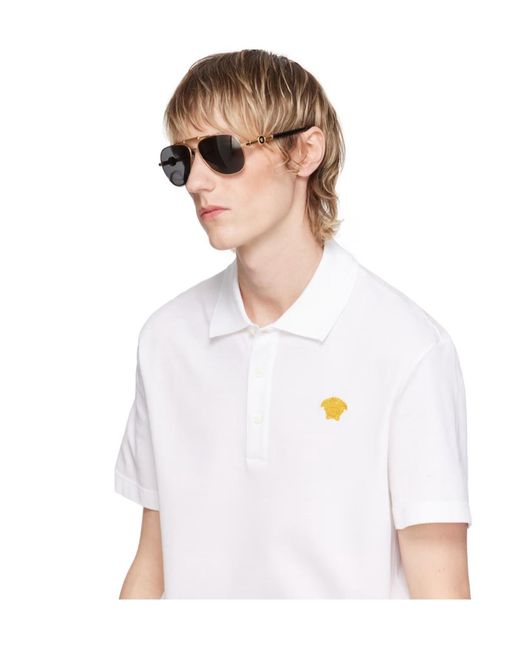 Versace Metallic Adjustable Nose Rest Sunglasses for men