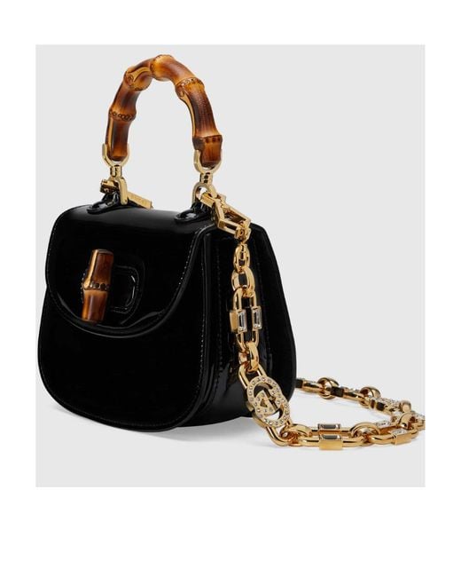 Gucci Black Gg Bamboo 1947 Tote Bag