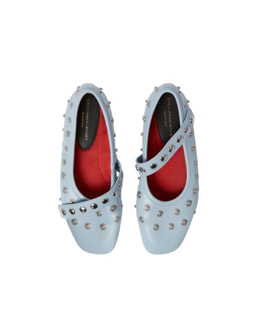 Stella McCartney White Ryder Popper-Studded Ballet Flats