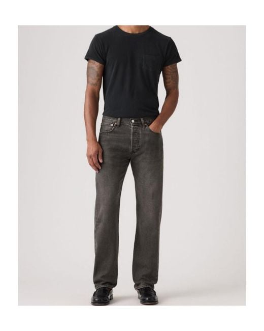 Levi's Gray 501 Buttoned Jeans for men