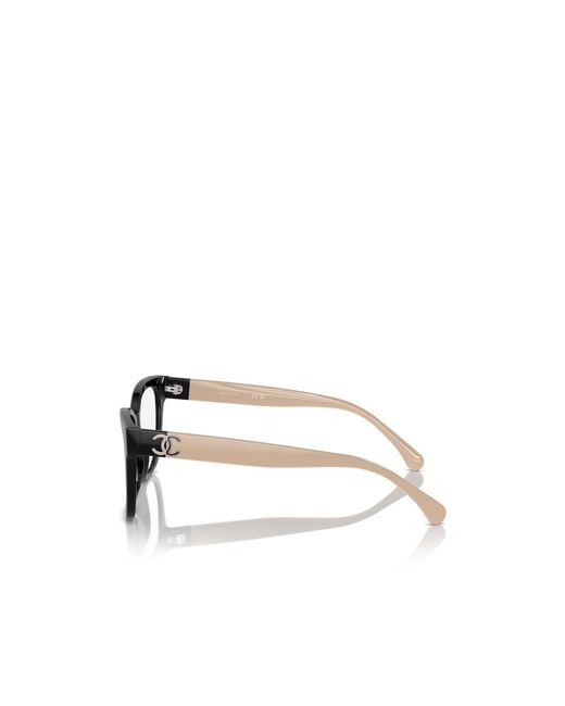 Chanel White Geometric Frame Flat Mirror