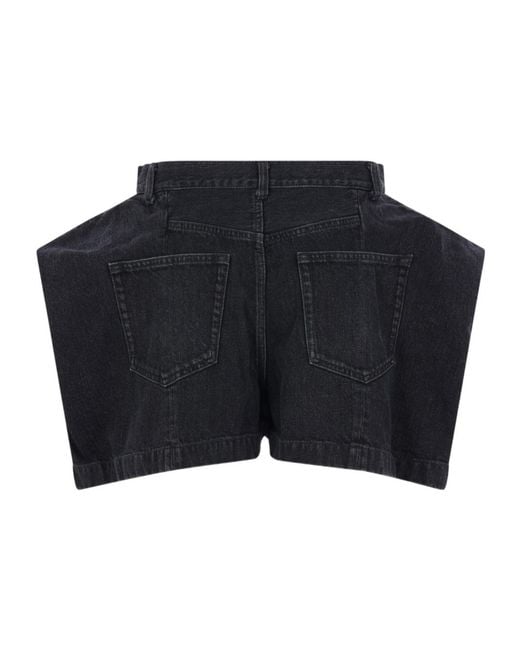 Sacai Blue Mid-Rise Denim Shorts