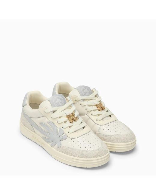 Palm Angels White Palm Beach University Low-Top Sneakers