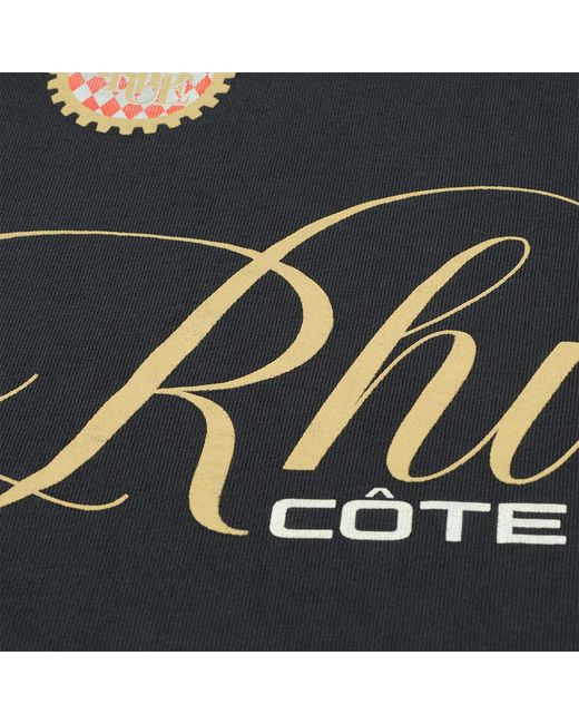 Rhude Black Côte D'Azur Logo T-Shirt for men