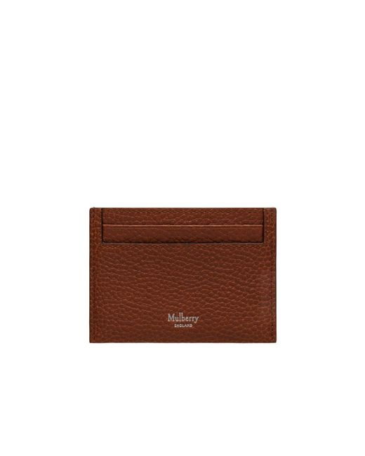 Mulberry Brown Logo Embossed Card Holder