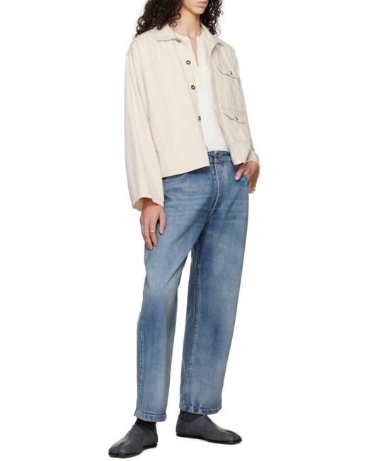 Maison Margiela Blue High-Waist Distressed Jeans for men