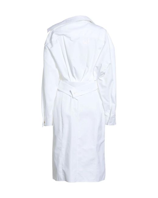 Jacquemus White Solid-Color Shirt Dress