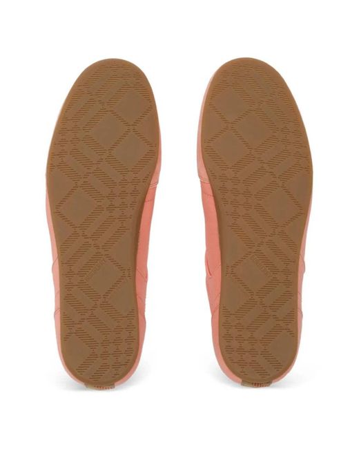 Burberry Pink Leather Knight Runner Sneakers