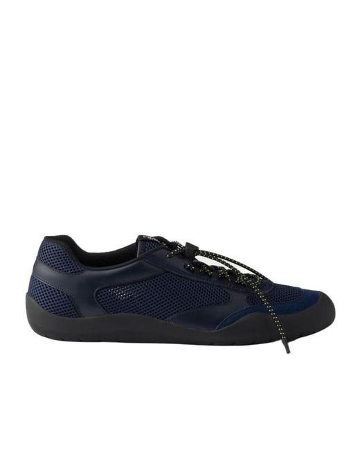 Prada Blue Speedrock Mesh Panelled Sneakers for men