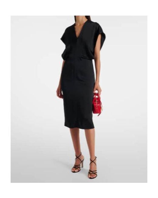 Stella McCartney Black Satin Midi Dress
