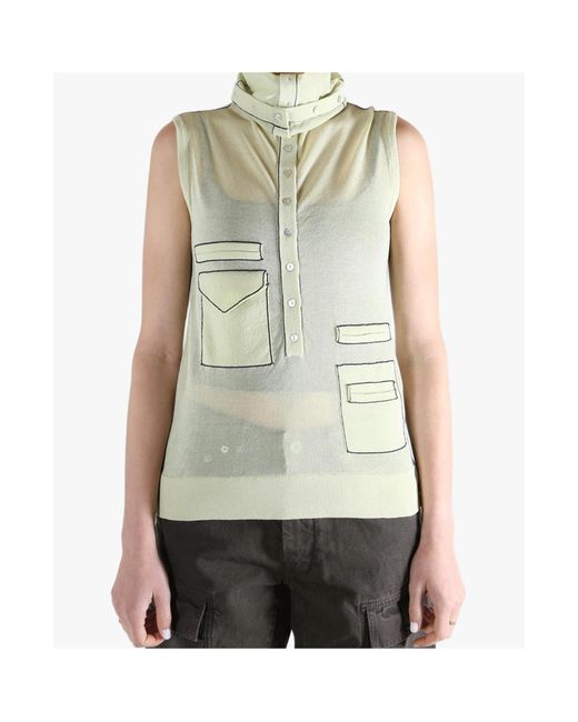 Kiko Kostadinov Green Kreiner Sleeveless Knitted Top