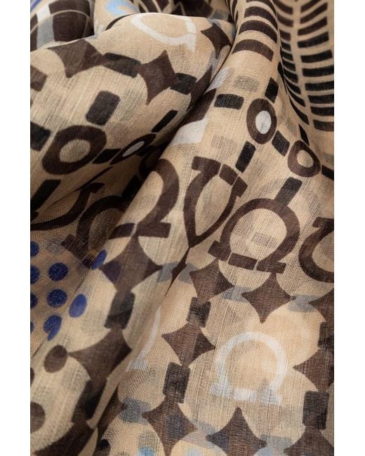 Ferragamo Multicolor Ferragamo Gancini Printed Scarf