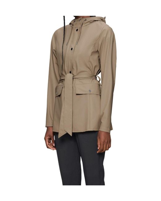 Rains Brown Curve Waterproof Jacket