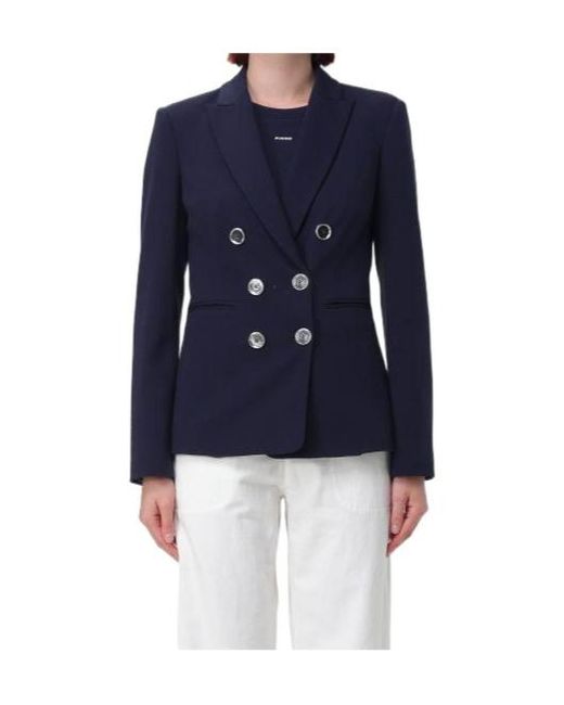 Pinko Blue Full Milano-Knit Blazer