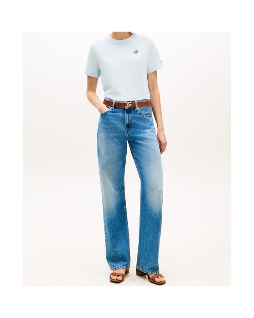 Tommy Hilfiger Blue Logo Crew Neck T-Shirt