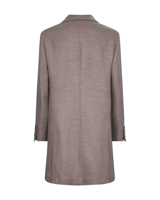 Brunello Cucinelli Brown Notched-Lapel Single-Breasted Coat for men