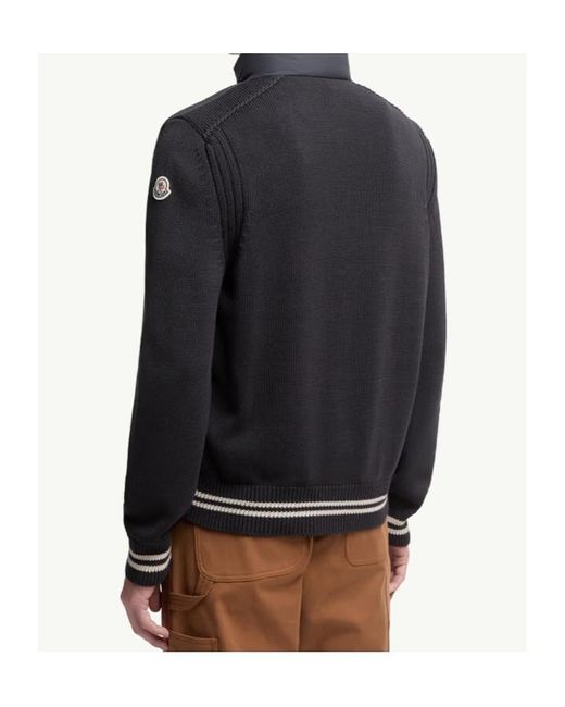 Moncler Blue Panelled Zipped Jacket for men