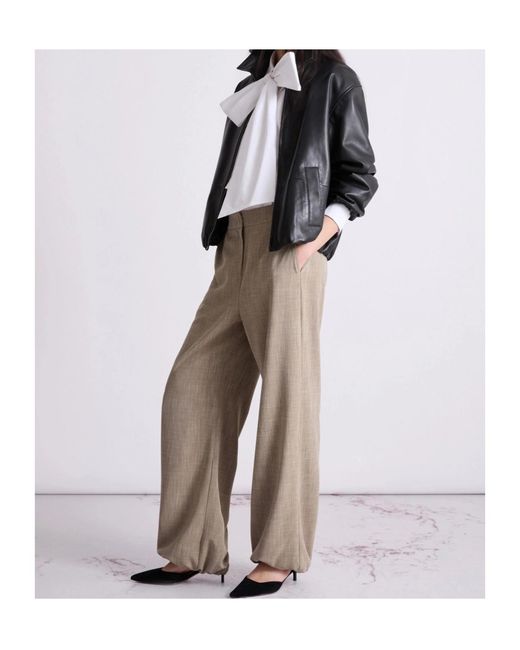 Marella Black Shirt Collar Leather Jacket