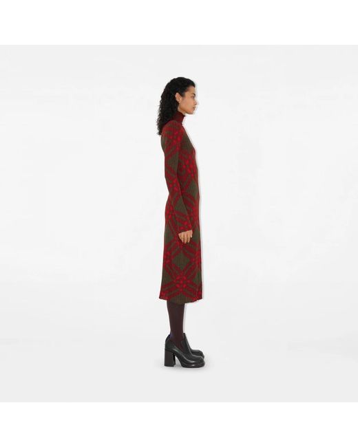 Burberry Red Checked Shift Dress