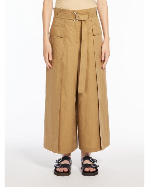 Weekend by Maxmara Yellow Buckle Belt Casual Pants