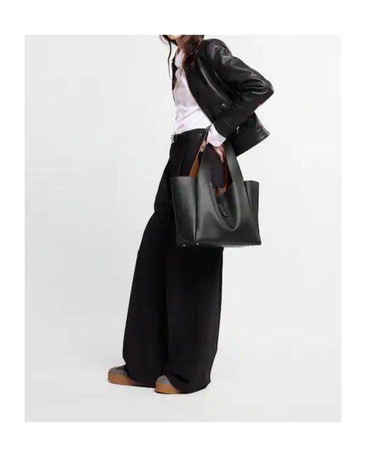 Hogan Black Trend Logo Plaque Tote Bag
