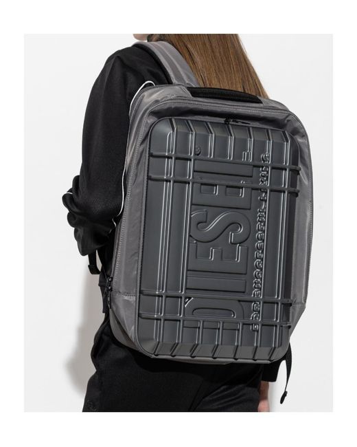 DIESEL Gray Strong Image Backpack for men