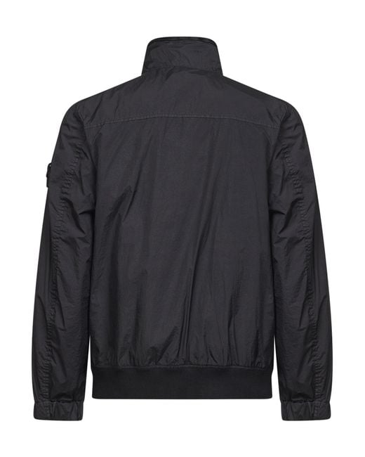 Stone Island Black Lightweight Nylon Rep Jacket for men