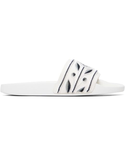Casablanca White Pool Slides for men