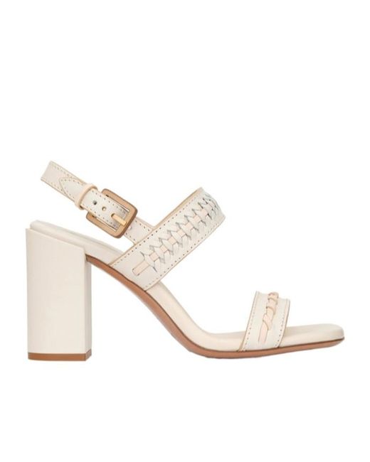 Zimmermann White Alchemy Woven-Strap Block-Heel Sandals