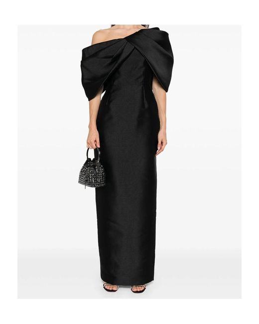 Solace London Black London Davina Off-Shoulder Maxi Dress