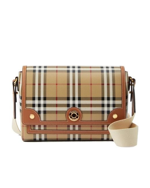 Burberry Natural Note Checked Crossbody Bag