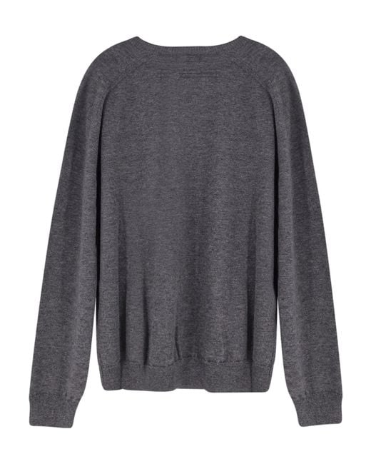 Zegna Gray Oasi Long-Sleeved V-Neck Jumper for men