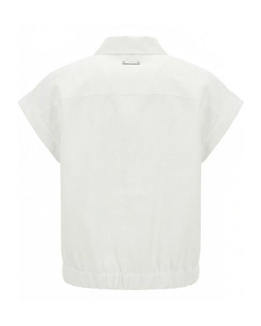 Peserico White Short-Sleeve Buttoned Shirt